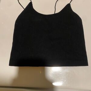 Black Ribbed Crop Top